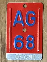 AG 68 - VELONUMMER - FAHRRADSCHILD - PLAQUE DE VELO - AG 68