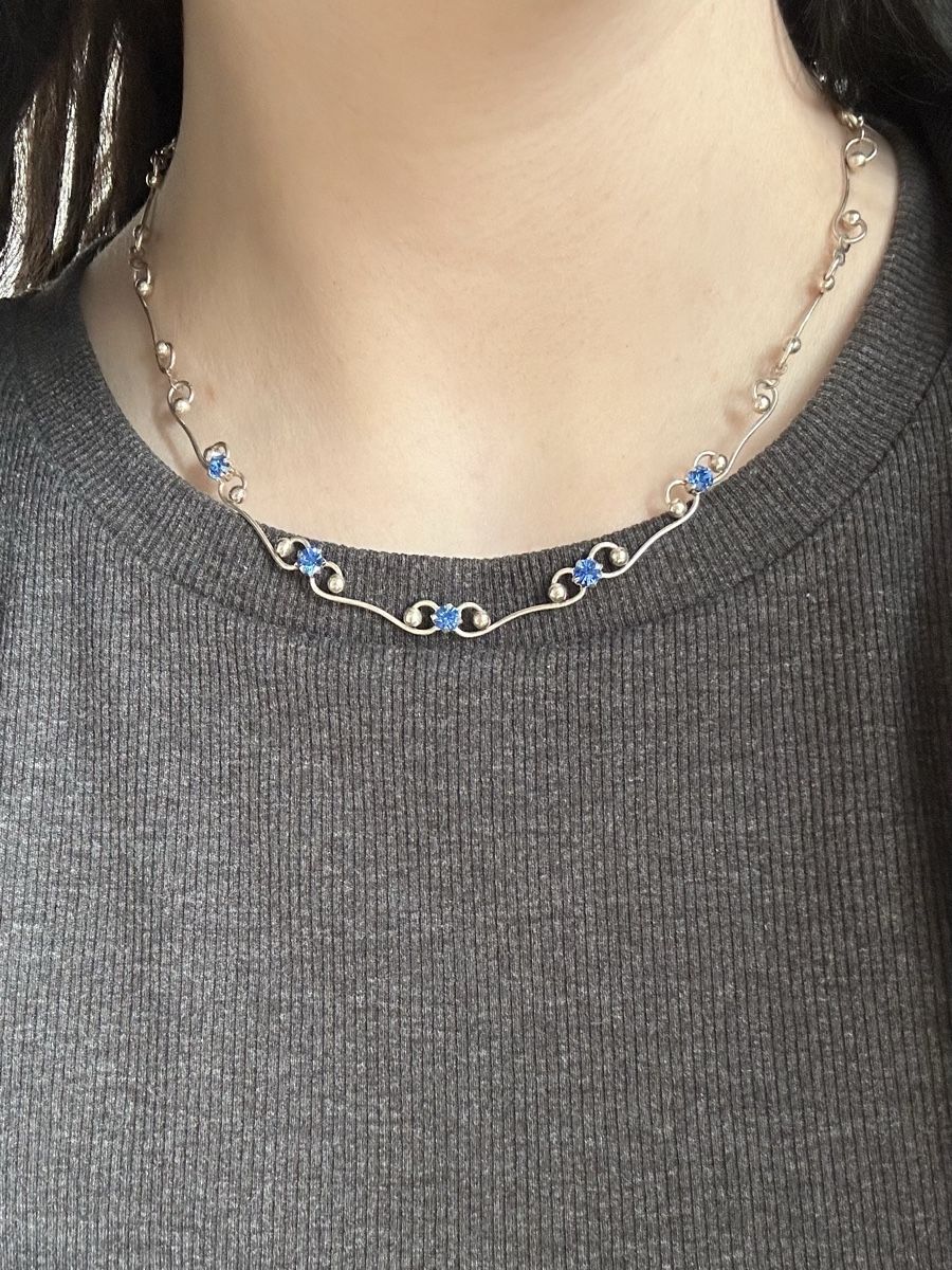 Catenine: Super schöne Silber Kette mit blauen Steinen – Usato da Bern venduto da Ilikebluegems 1
