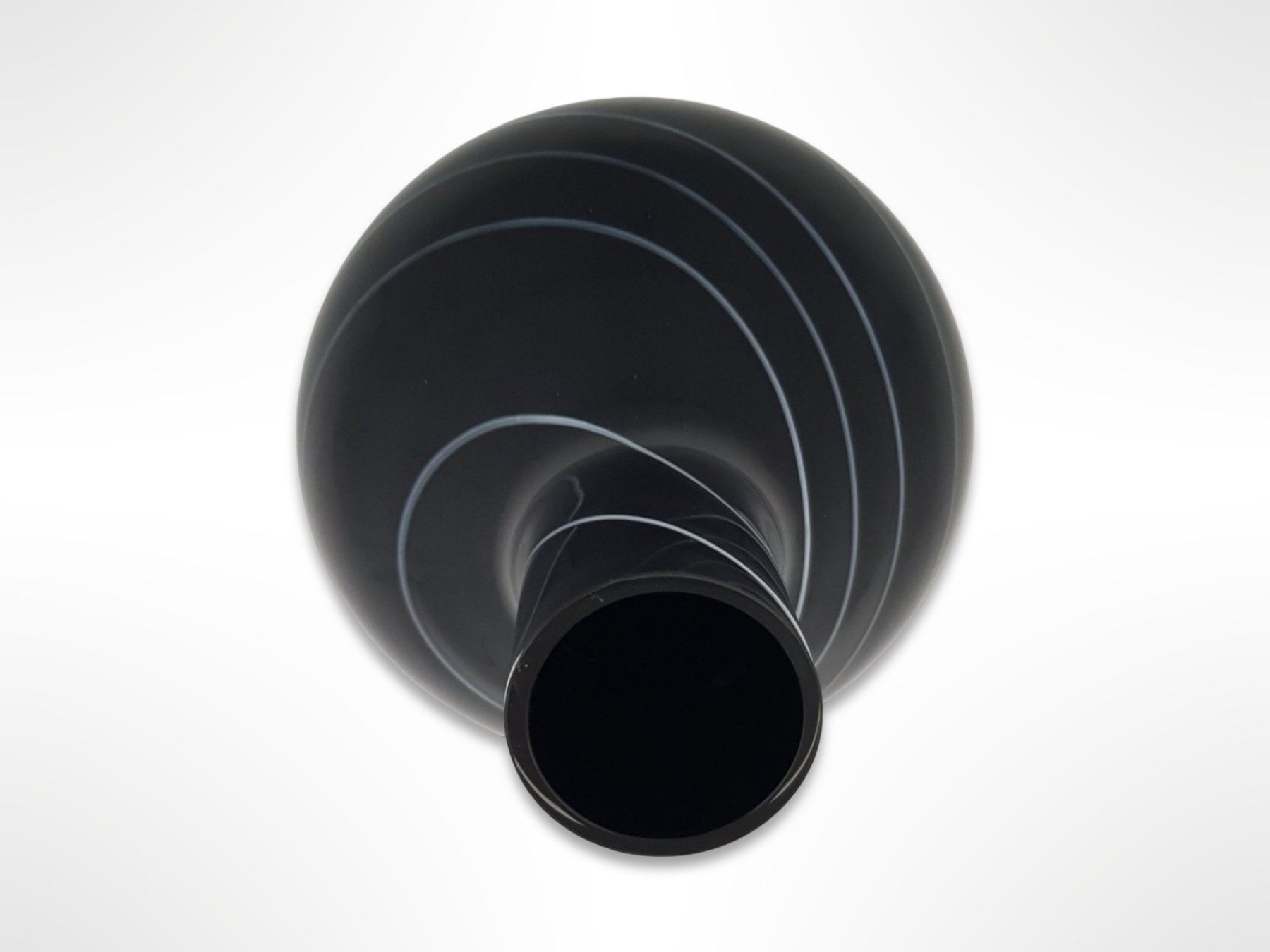 Vasen & Gefässe: Glasvase schwarz mit weisser Spirale – Gebraucht aus Suhr von Restwert_Suhr 4