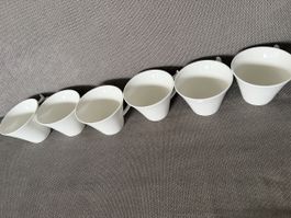 Tazze caffè bianche set 6 pezzi altezza 10 cm