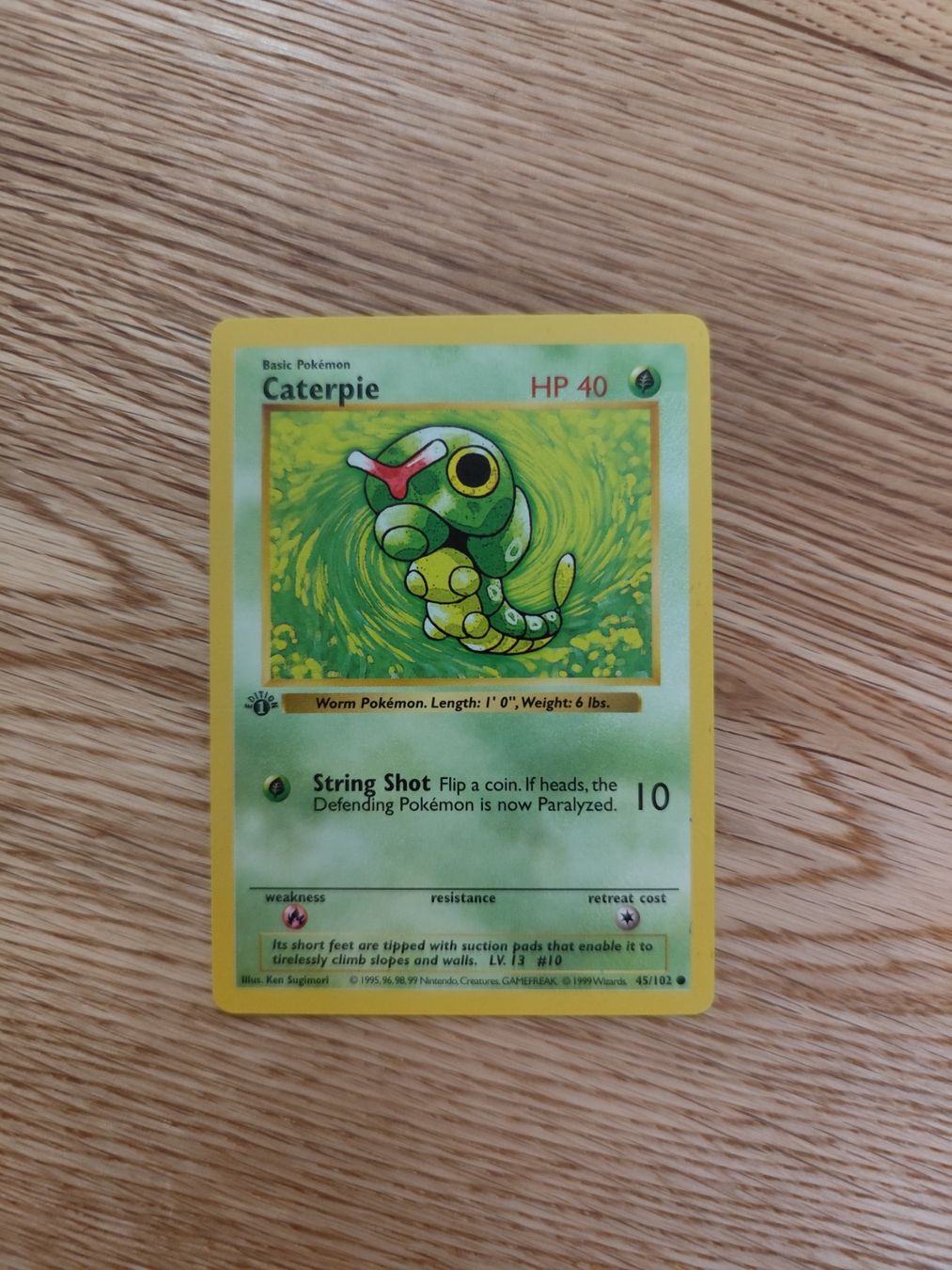 Pokémon Carte collezionabili: Pokemon Caterpie 1. First 1st Edition Base shadowless – Nuovo (secondo la descrizione) da Winterthur venduto da SMOKY062