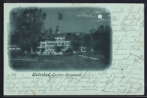 Cartoline postali: Mondschein-AK Weissbad /Appenzell, Ortsp – Usato da Berlin venduto da bartko-reher