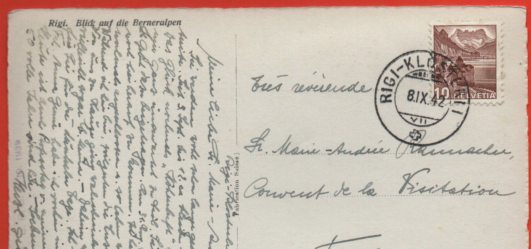 Cartoline postali: RIGI Blick auf die Berneralpen – Usato da Jona venduto da philajona 1