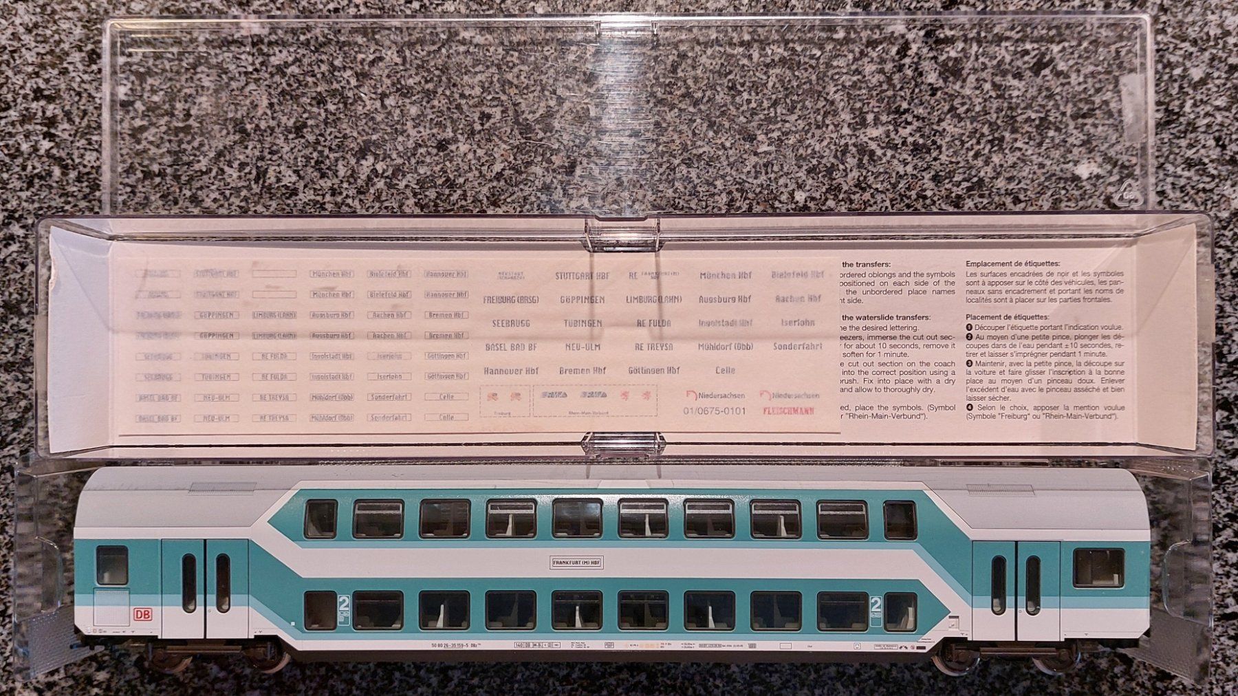 Fleischmann Modellini di ferrovie: Fleischmann 5125 K - 2. Kl. Doppelstockwagen der DB - "2" – Nuovo e nell'imballaggio originale da Rotkreuz venduto da MOBAHN-1zu87 1