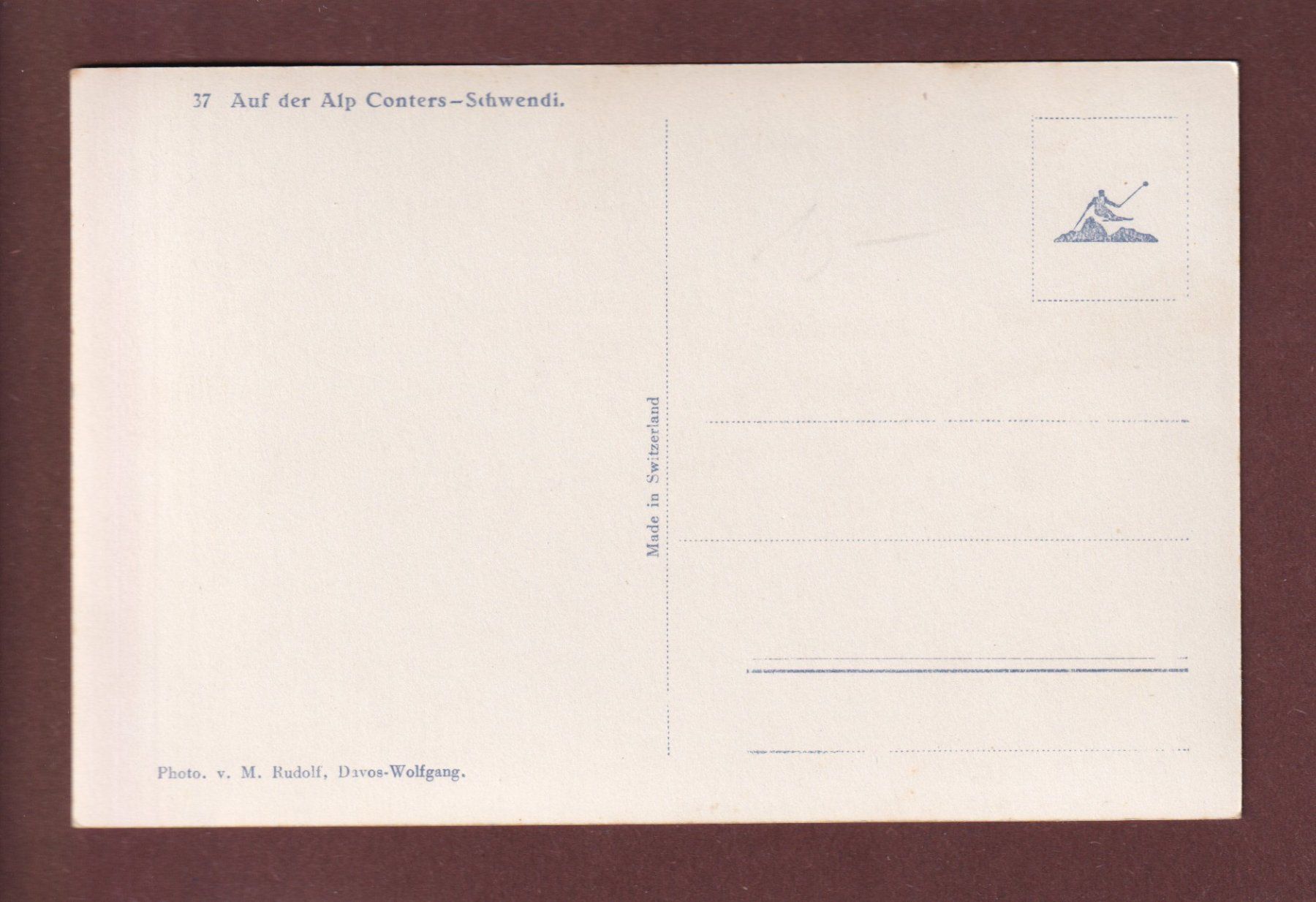 Cartoline postali: Auf der ALP CONTERS-SCHWENDI – Usato da Pully venduto da nicecards 1