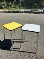 Formica Hocker gelb + grau