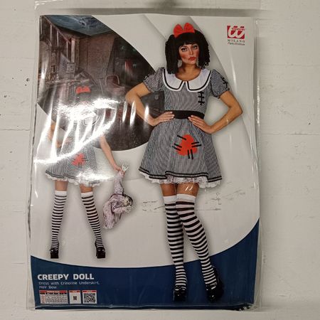 Halloween Kostüm Creepy Doll schwarz weiss Grösse M neu
