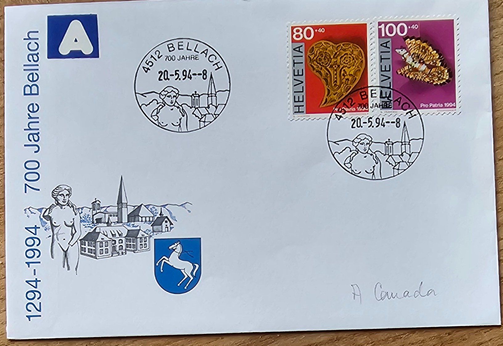 Tutti i francobolli: Sst Brief BELLACH 20.5.94 – Nuovo (secondo la descrizione) da Les Valettes venduto da Nuba1