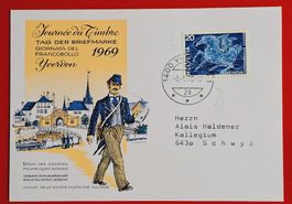 AK TAG DER BRIEFMARKE JOURNEE TIMBRE YVERDON 1969 GEST. 1970