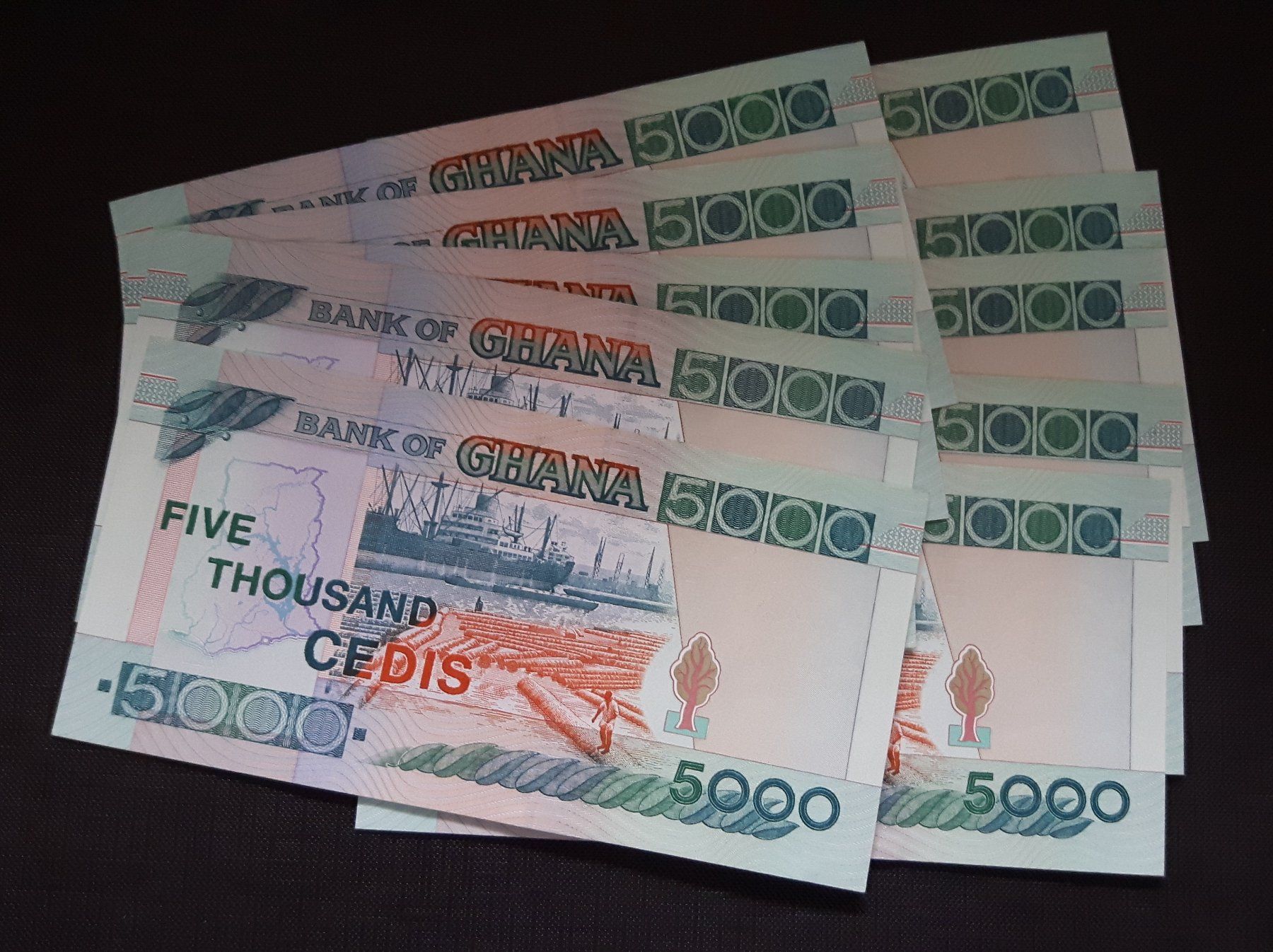 Banknoten: Lot: 10 x 5000 Cedis GHANA 01.07.2000 – Neu (gemäss Beschreibung) aus Zürich von brinkosos 1