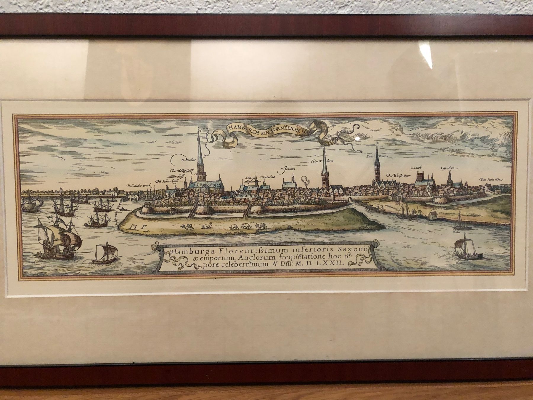 Stiche: Colorierter Kupferstich Hamburg – Gebraucht aus Tann von punto84
