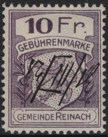 10 Fr. Fiskalmarke der Gemeinde REINACH (AG)