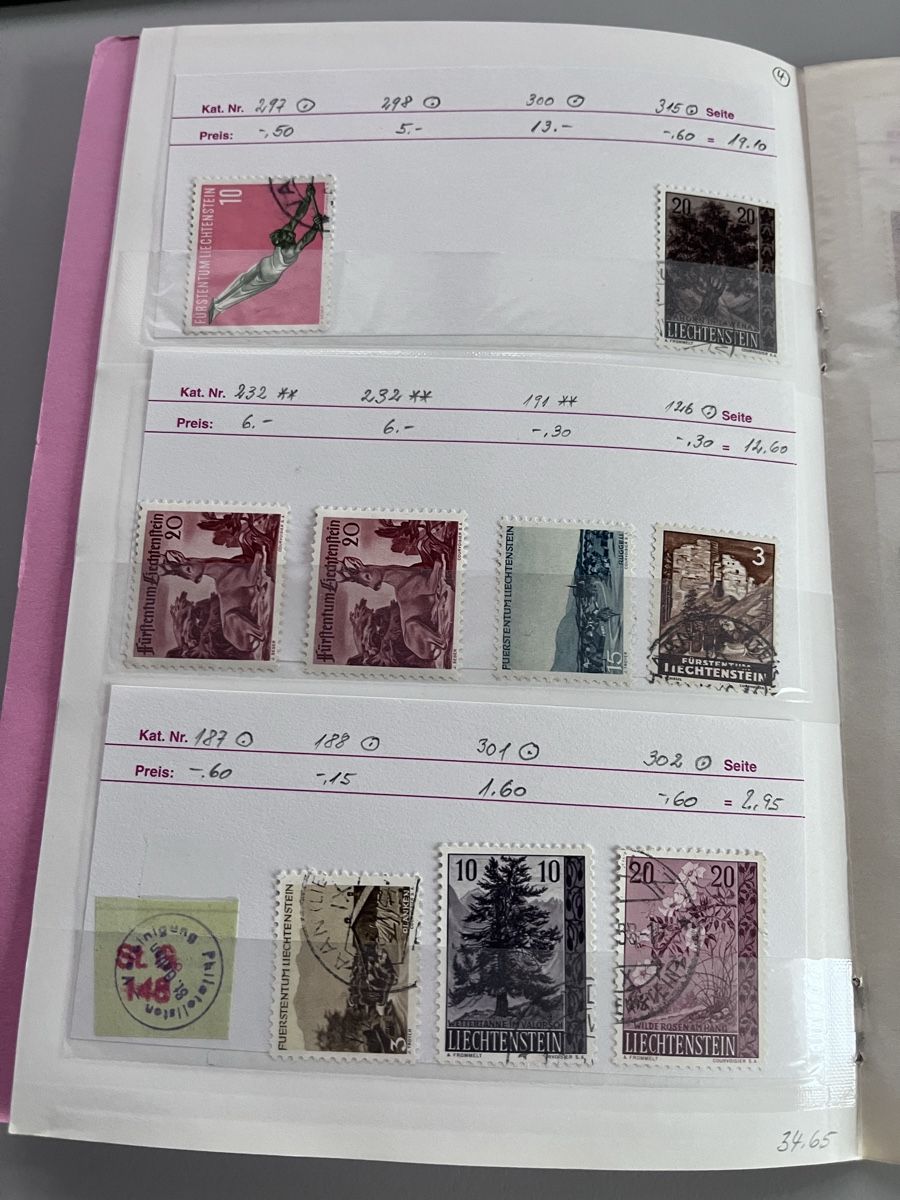 Tutti i francobolli: Briefmarken Auswahlheft Liechtenstein – Usato da Römerswil LU venduto da manuscha_ 4