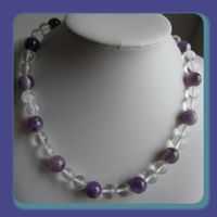 NEU: Bergkristall Amethyst Schmuck Kette Collier Edelstahl