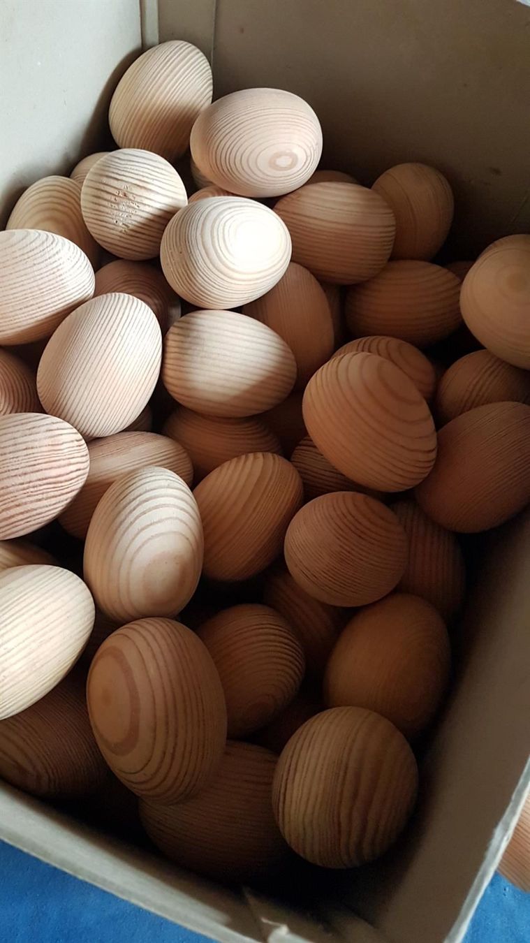Holzartikel: 125 Stk. Eier in Föhrenholz – Neu (gemäss Beschreibung) aus Sulgen von Wag0815 3