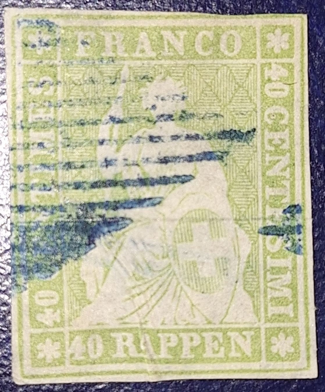Tutti i francobolli: Strubel 26A3 mit Befund Kat. 500.- – Usato da Balgach venduto da SIMEON27