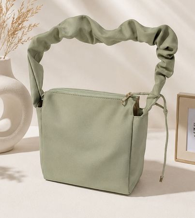 Handtasche grün mit Raff-Henkel Damen neuwertig