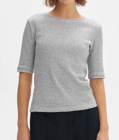 Opus Singa: T-Shirt print - coal blue, neu, Gr. 38