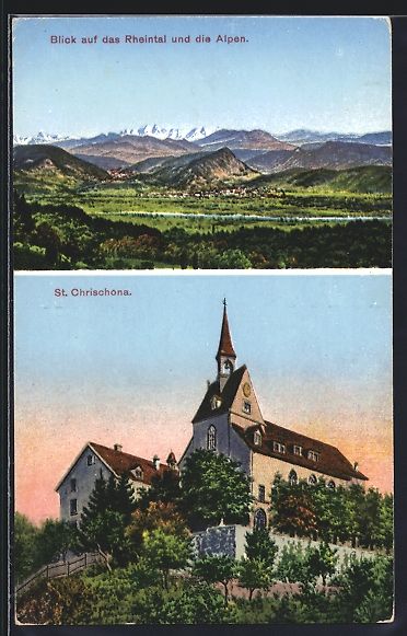 Cartoline postali: St. Chrischona, Blick auf das Rheintal u – Usato da Berlin venduto da bartko-reher