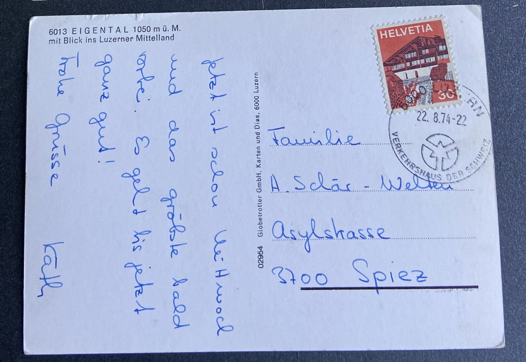 Cartes postales: AK Eigental mit Blick ins Luzerner Mittelland – D'occasion à Böckten par Hansi36 1