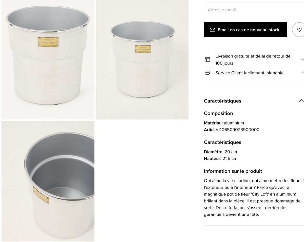 Toutes les décorations: Riviera maison pot de fleur – D'occasion à Perroy par MR6. 4