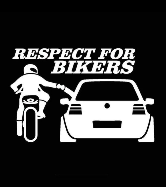 Motorrad Auto Aufkleber Respect For Bikers Solitaritäts-Sticker