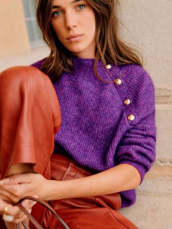 Sézane Pullover – Mohair & Merinowolle, Gr. S