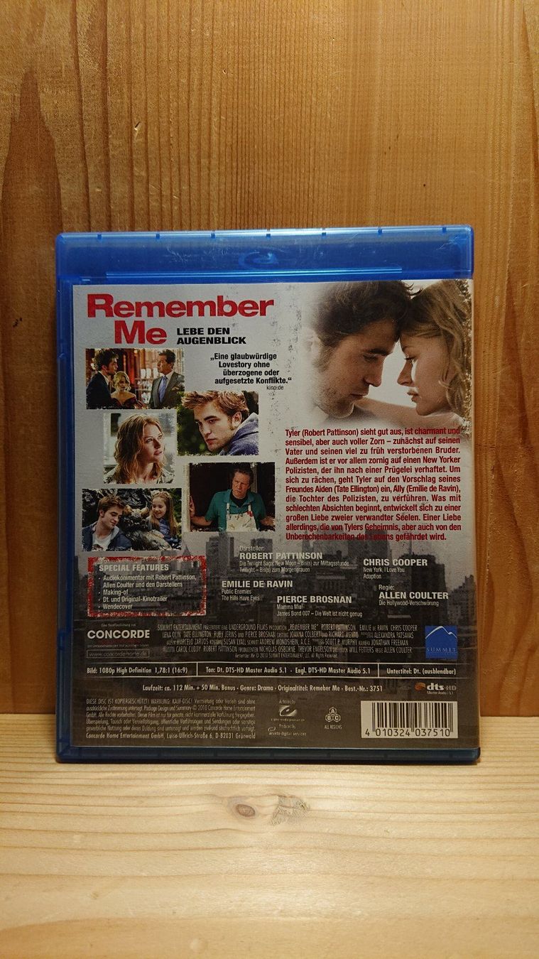 Tutti i DVDs: REMEMBER ME Lebe den Augenblick Blu-Ray mit Robert Pattinson – Usato da Wilderswil venduto da Exebub 1