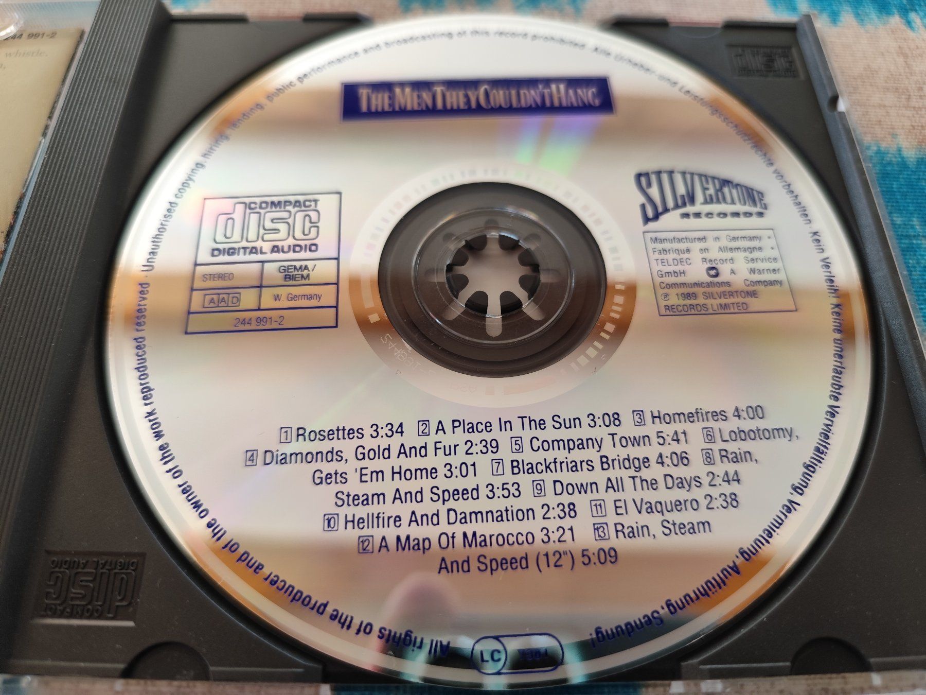 CD: THE MEN THEY COULDN'T HANG - SILVER TOWN 1989 – Usato da Ermenswil venduto da easyric 1