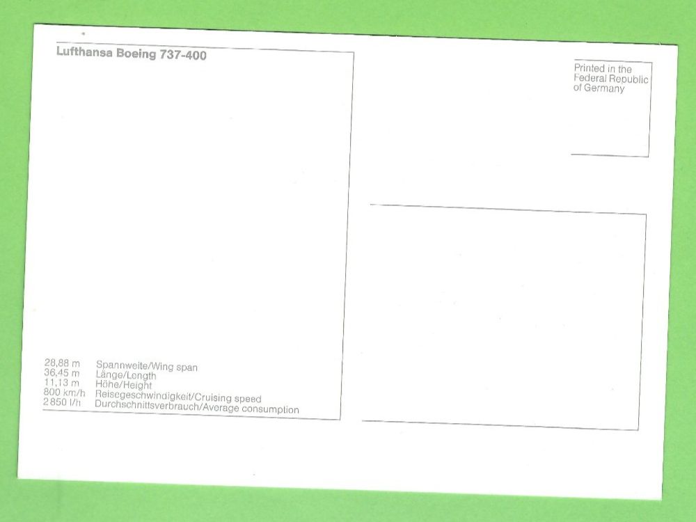 Cartoline postali: Lufthansa Boeing 737-400 – Usato da Zürich venduto da t24_de 1