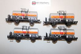 4x Roco SBB CFF FFS BUTAGAS Kesselwagen DC H0 mit OVP