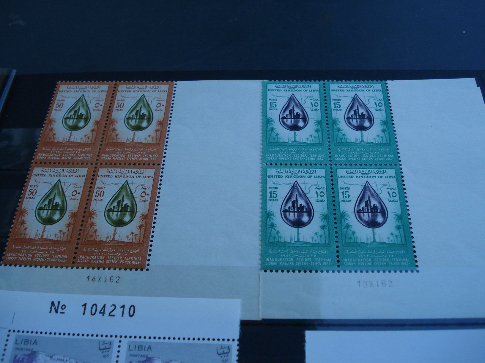 Tutti i francobolli: Lot 4erblocks Libyen, um 1965 ** – Usato da Niederwil AG venduto da morostahu 1