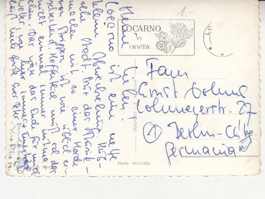 Cartoline postali: Locarno ca. 1950 – Usato da Bürglen TG venduto da StampGraf 1