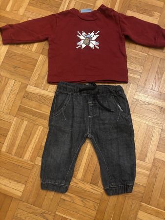 Baby Set Pullover Hose dunkelrot Grösse 68 guter Zustand