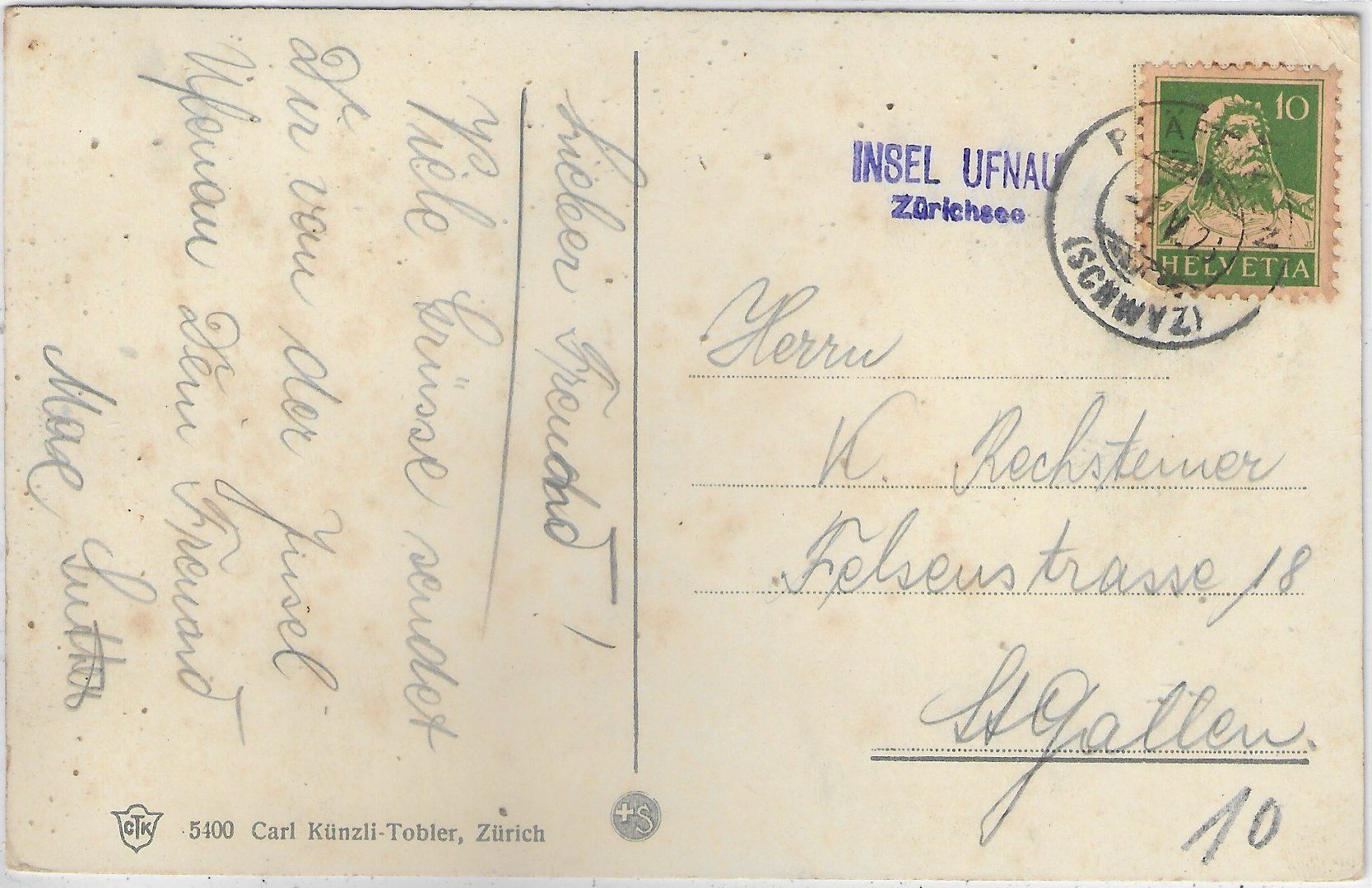 Cartoline postali: Insel Ufenau - Boote - Litho – Usato da Ettingen venduto da Kartenplanet 1