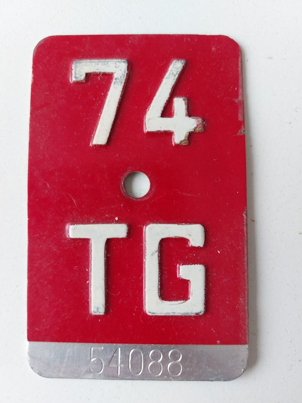 Sachs Insegne: Velonummer TG 74 plaque Velo – Usato da Schenkon venduto da Uhu007