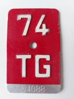 Velonummer TG 74 plaque Velo