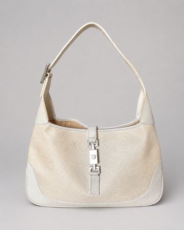 Sac Gucci Jackie vintage en toile crème