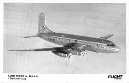 Schöne Ansichtkarte Aviatik 1948 AVRO TUDOR IV BSAA
