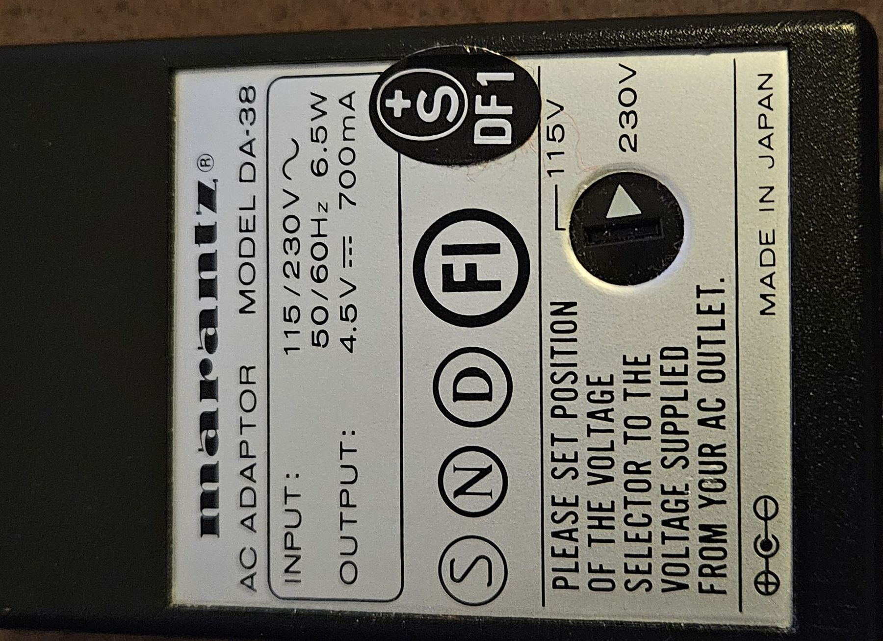 Marantz Unità & Adattatore: Marantz DA-38 AC Adapter, 115/230V – Usato da Altishofen venduto da Dmorphi