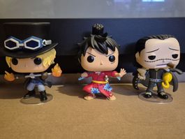 Figurines Funko Pop One Piece (3 pcs) - Luffy Sabo Crocodile