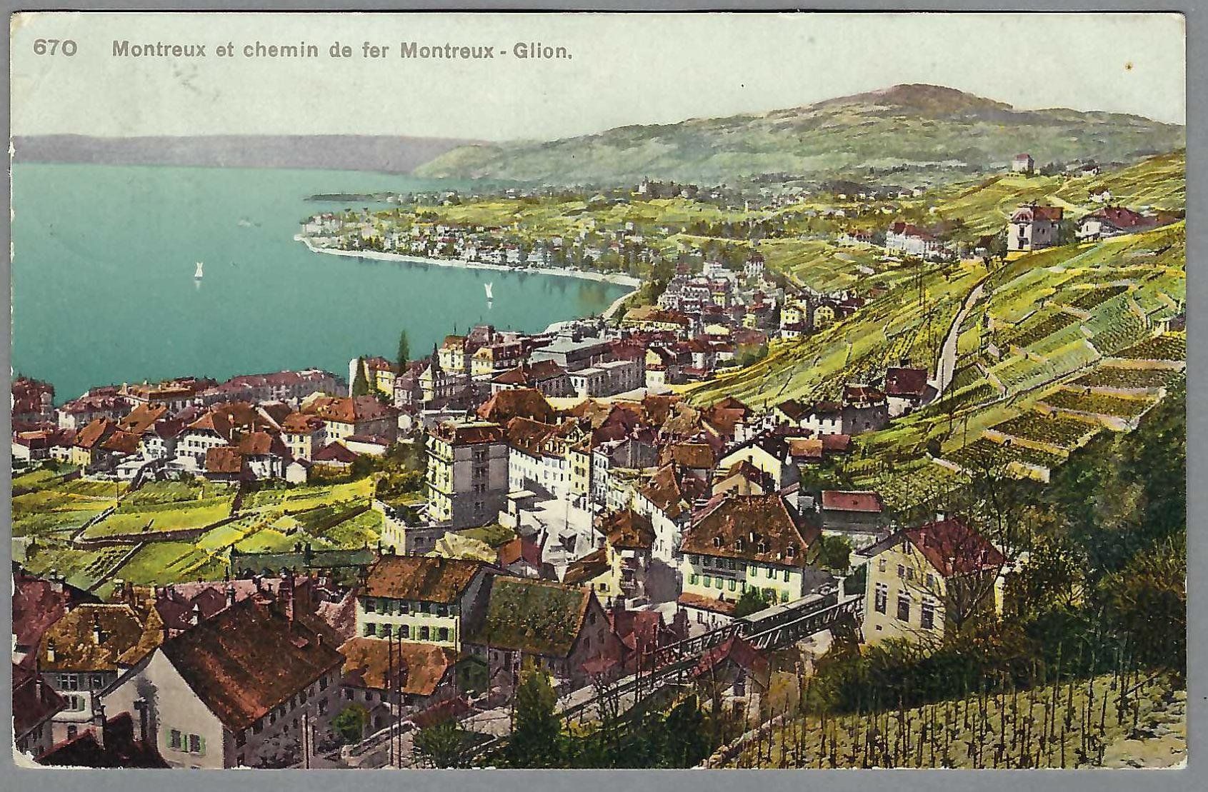 Cartoline postali: 1928, MONTREUX – Usato da Pura venduto da ulisse1957