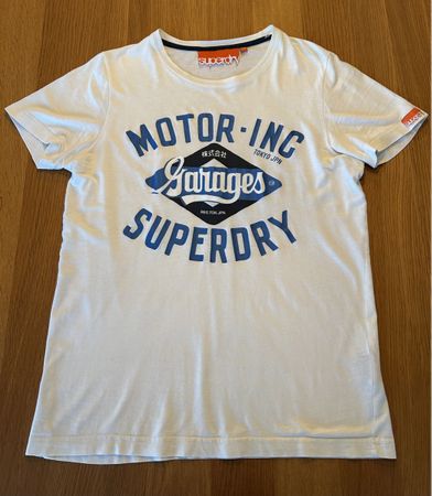 Superdry Herren T-Shirt Gr. M Weiss/Blau