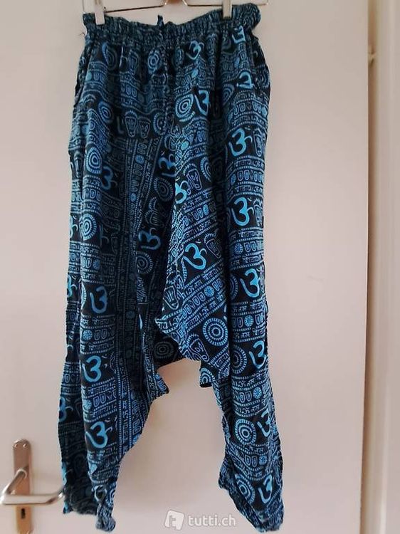 OM Unisex Psy Baggy Hippie Hose Goa Baumwoll Tanzhose Pluderhose Kunst