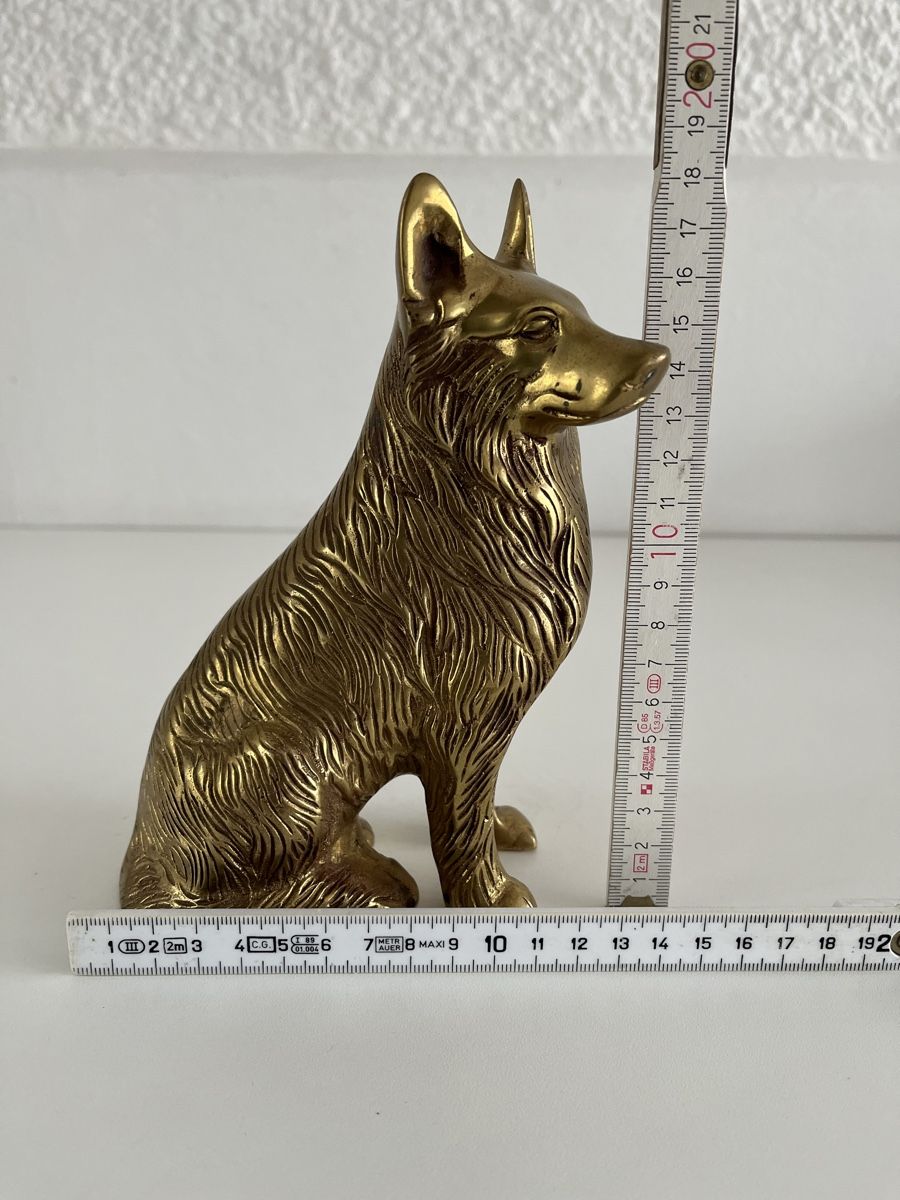 Tutte le decorazioni: grosser, schwerer Schäferhund aus Messing – Usato da Wetzikon ZH venduto da seli03 7