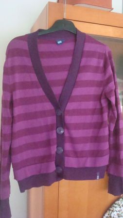 Strickjacke Cecil XL 50% BW/50% Polyacryl Bordeaux-Lila