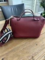 Bally Handtasche Ledertasche Beuteltasche dunkelrot