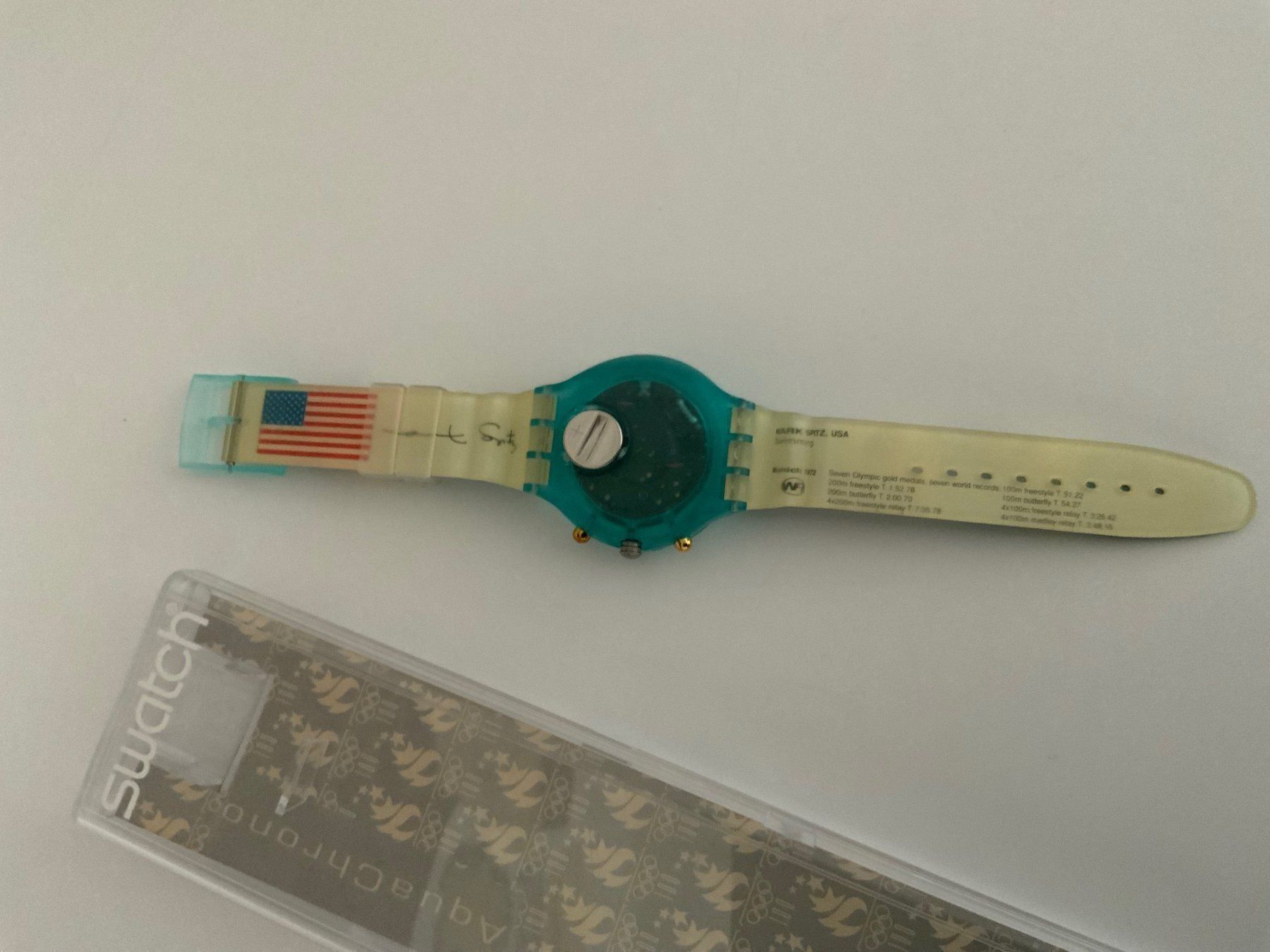 Swatch Orologi: MARK SPITZ Swatch OLYMPIA - ungetragen - VINTAGE – Nuovo e nell'imballaggio originale da Wettswil venduto da rotonda 2