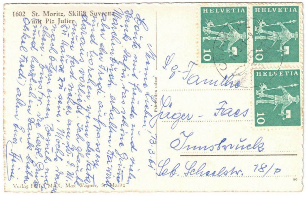 Cartes postales: St. Moritz - Skilift Suvretta – D'occasion à Binningen par Mountainrider 1
