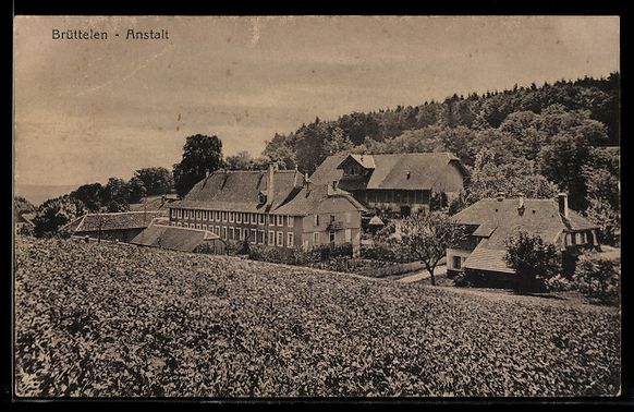 Cartoline postali: AK Brüttelen, Anstalt am Waldrand – Usato da Berlin venduto da bartko-reher